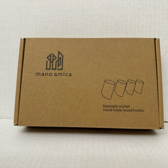 Set of 10 Walnut Wood Modern Wall Hooks NWT - Picture 14 of 15